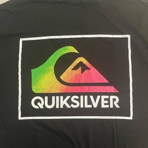 Quiksilver Black Tee with Neon Logo